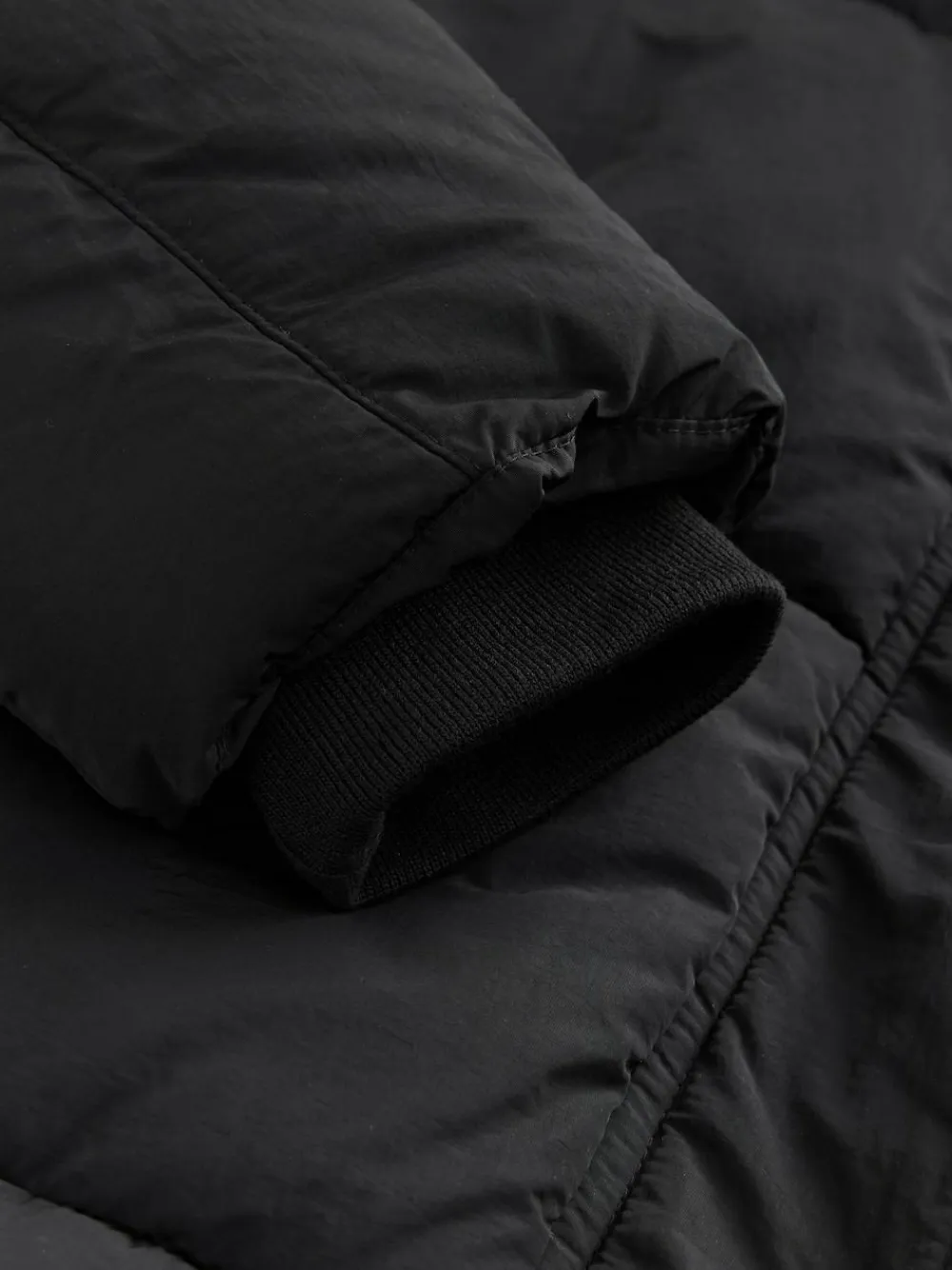 New Next Shower Resistant Longline Padded Coat Black