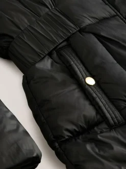 Sale Next Shower Resistant Padded Longline Coat Black