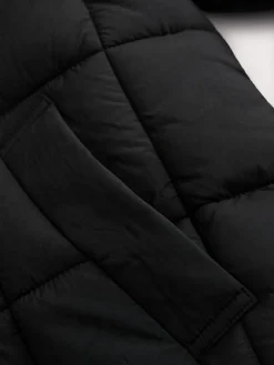 Hot Next Shower Resistant Square Quilted Coat (3-16yrs) Black