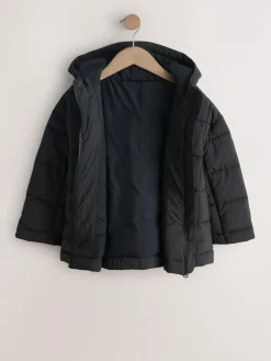 Hot Next Shower Resistant Square Quilted Coat (3-16yrs) Black