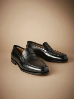 Clearance Next Black Signature Italian Leather Penny Loafers