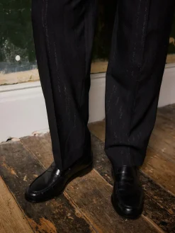 Clearance Next Black Signature Italian Leather Penny Loafers