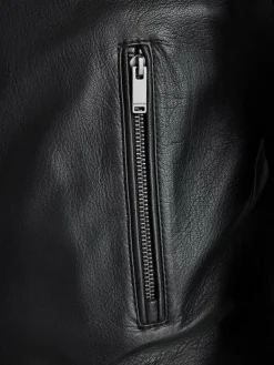 Next Signature Leather Bomber Jacket Black