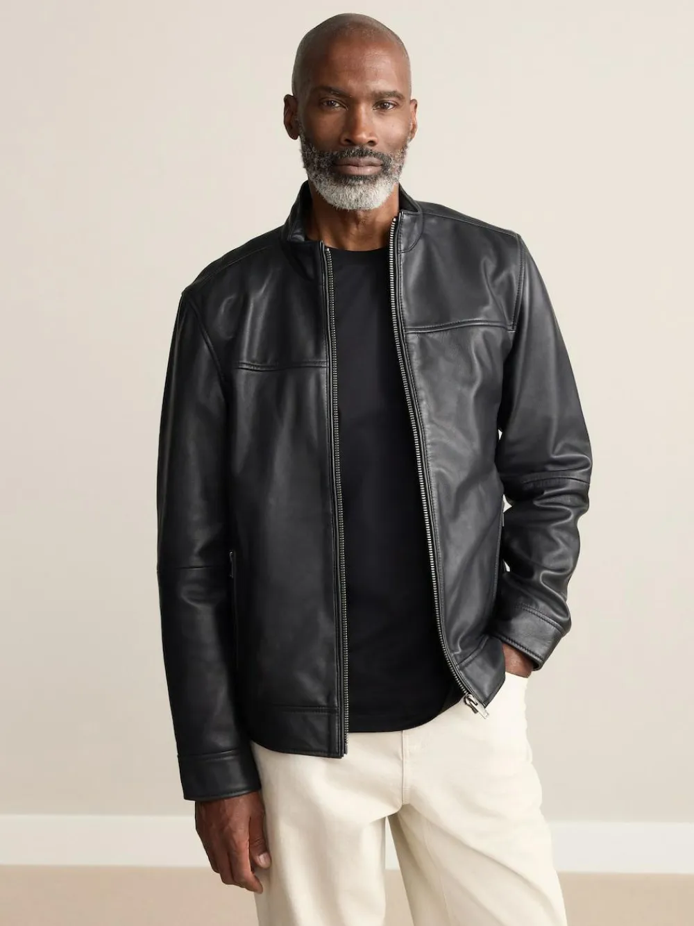 Next Signature Leather Funnel Neck Jacket^ Blazers & Formal Jackets