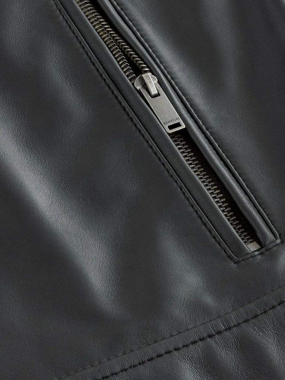 Next Signature Leather Funnel Neck Jacket^ Blazers & Formal Jackets