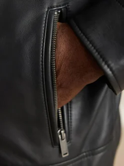 Next Signature Leather Funnel Neck Jacket^ Blazers & Formal Jackets