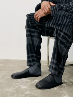 Next Black Signature Leather Mule Slippers^ Slippers|Slippers