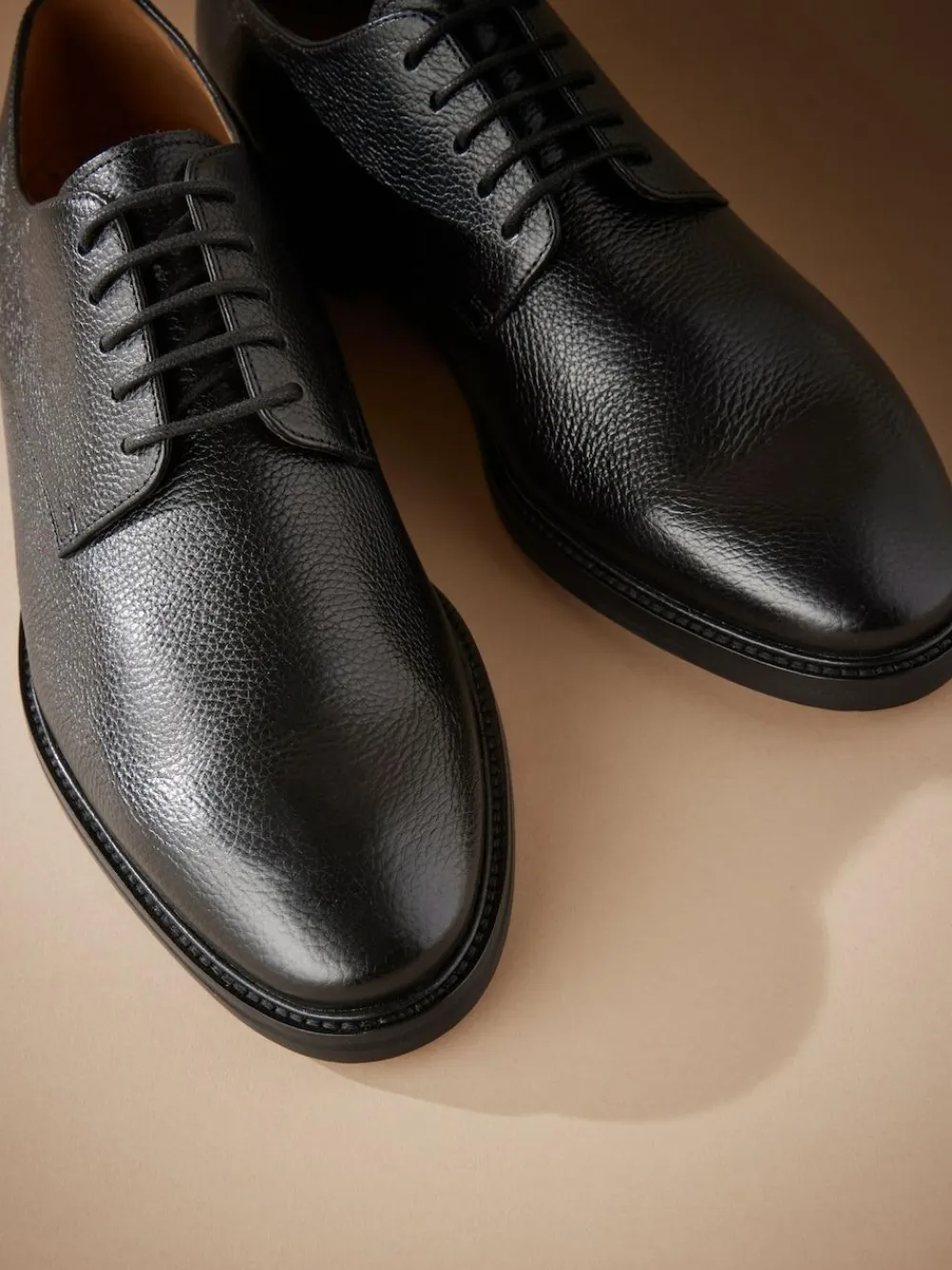 Next Black Signature Leather Sole Derby Shoes