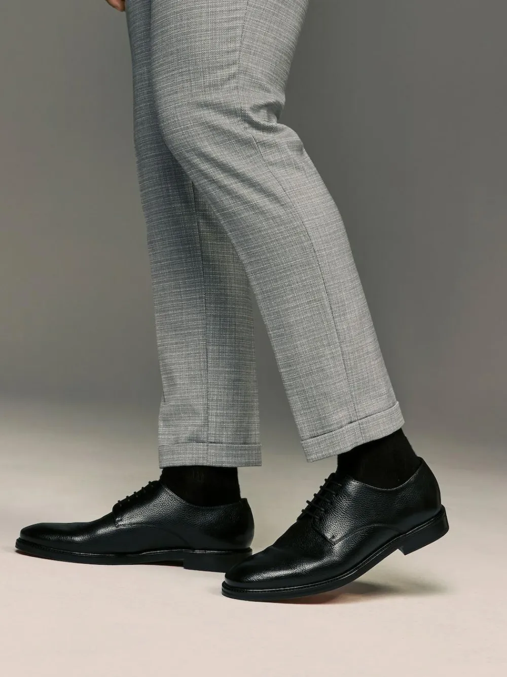 Next Black Signature Leather Sole Derby Shoes