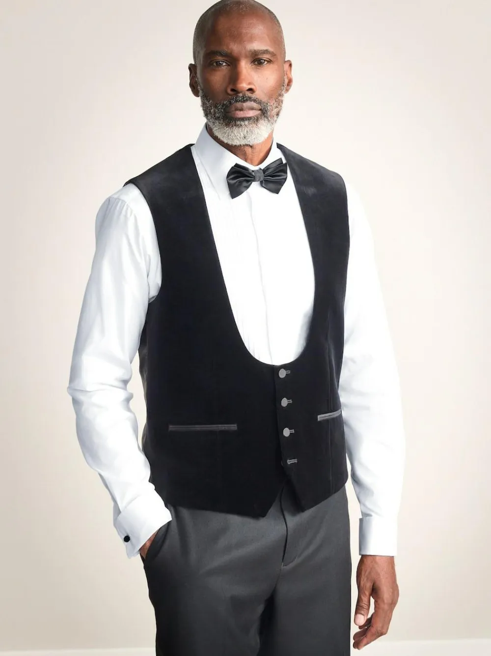 Next Black Signature Pontoglio Italian Velvet Waistcoat^ Coats & Jackets|Coats & Jackets