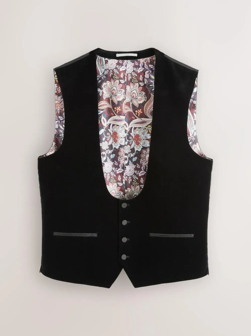 Next Black Signature Pontoglio Italian Velvet Waistcoat^ Coats & Jackets|Coats & Jackets