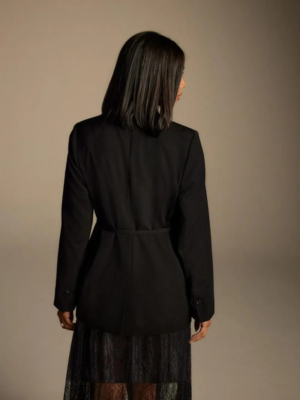 Next Black Single Breasted Skinny Belt Blazer^Women Blazers|Suits & Tailoring