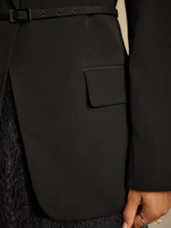 Next Black Single Breasted Skinny Belt Blazer^Women Blazers|Suits & Tailoring