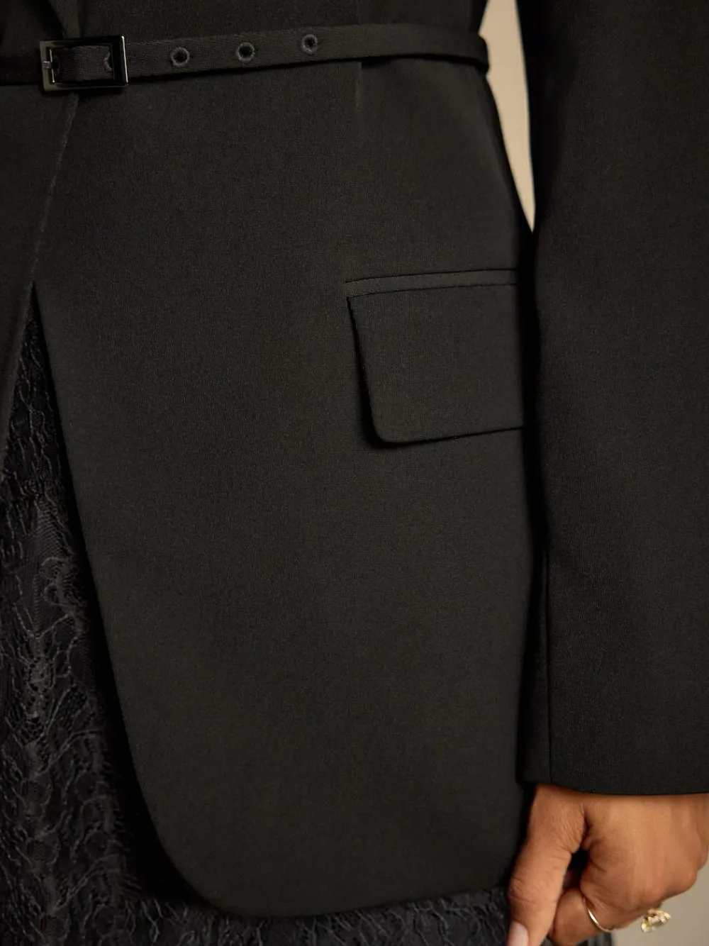 Next Black Single Breasted Skinny Belt Blazer^Women Blazers|Suits & Tailoring