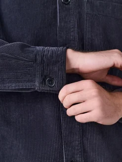 Online Next Single pocket Corduroy Shacket Overshirt Black