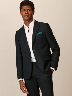 New Next Skinny Fit Textured Suit Jacket Black