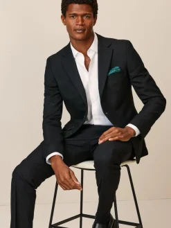 New Next Skinny Fit Textured Suit Jacket Black