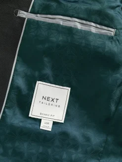 New Next Skinny Fit Textured Suit Jacket Black