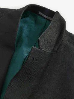 New Next Skinny Fit Textured Suit Jacket Black
