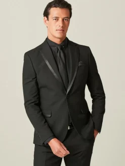 Outlet Next Black Skinny Fit Tuxedo Suit Jacket
