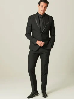 Outlet Next Black Skinny Fit Tuxedo Suit Jacket