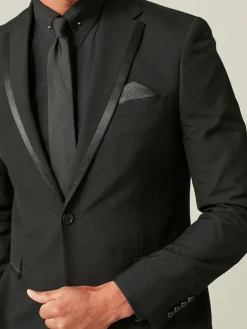Outlet Next Black Skinny Fit Tuxedo Suit Jacket