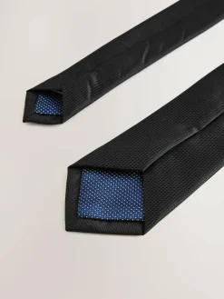 Next Skinny Textured Tie Black