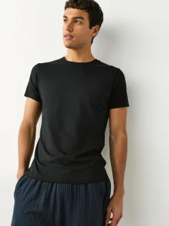 Sale Next Slim Fit 100% Cotton Layering T-Shirts 5 Pack Black