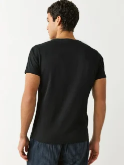 Sale Next Slim Fit 100% Cotton Layering T-Shirts 5 Pack Black