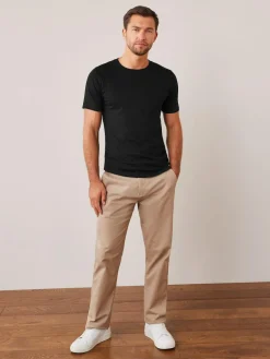 Next Black Slim Fit Essential Crew Neck Cotton T-Shirt^ Nightwear|Tops & T-Shirts