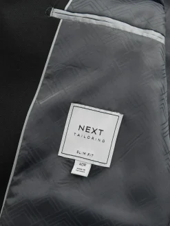 Next Slim Fit Flannel Suit Jacket^ Black Suits|Suits & Tuxedos