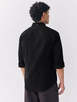 Next Black Slim Fit Long Sleeve Oxford Shirt