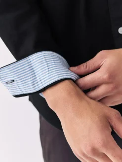 Next Black Slim Fit Long Sleeve Oxford Shirt