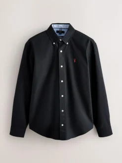 Next Black Slim Fit Long Sleeve Oxford Shirt
