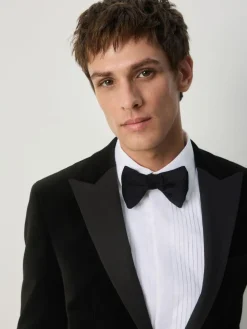 Hot Next Slim Fit Motionflex Stretch Velvet Blazer Black