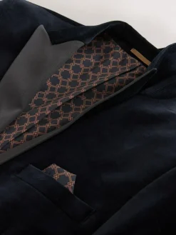 Hot Next Slim Fit Motionflex Stretch Velvet Blazer Black