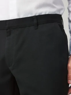 Online Next Slim Fit Plain Front Smart Trousers 2 Pack Black