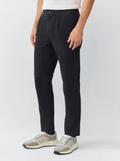 Next Slim Fit Pleated Stretch Chinos Trousers With Elasticated Waist^ Pants & Chinos