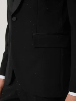 Discount Next Black Slim Fit Sequin Tuxedo Suit Jacket