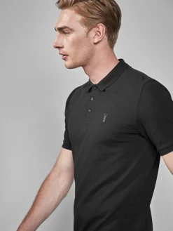 Next Black Slim Fit Short Sleeve Pique Polo Shirt^ Tops & T-Shirts