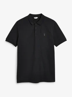 Next Black Slim Fit Short Sleeve Pique Polo Shirt^ Tops & T-Shirts