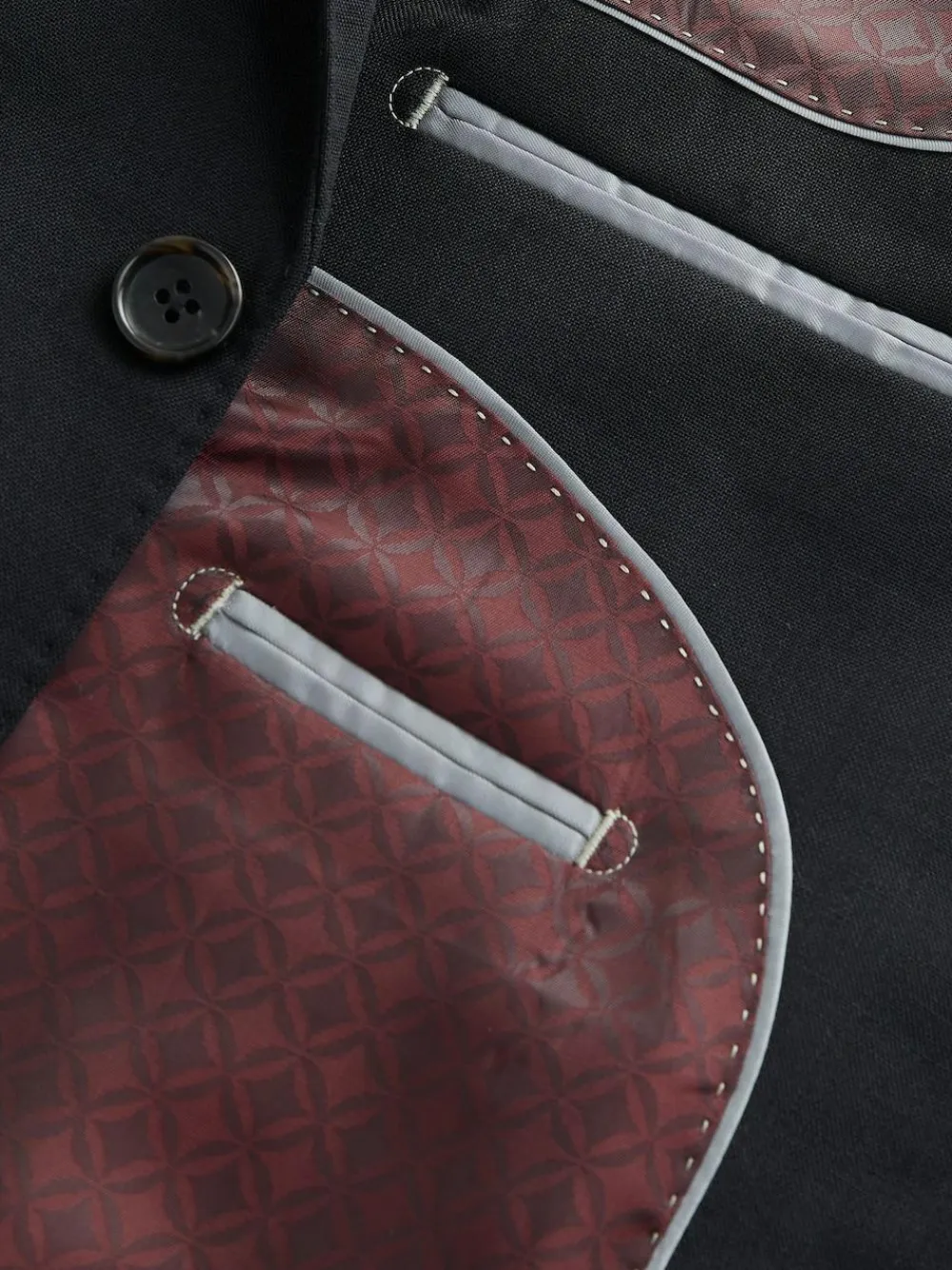 Next Slim Fit Signature Nova Fides 100% Italian Wool Suit Jacket^ Blazers & Formal Jackets|Black Suits