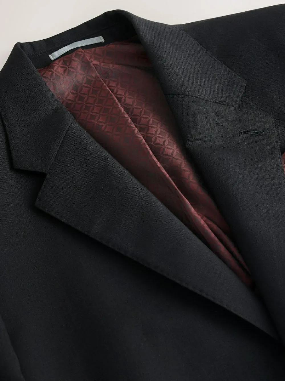 Next Slim Fit Signature Nova Fides 100% Italian Wool Suit Jacket^ Blazers & Formal Jackets|Black Suits