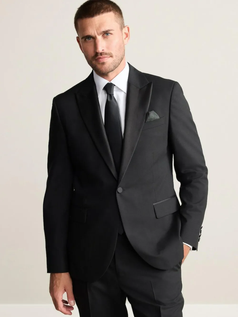 Next Black Slim Fit Signature Nova Fides 100% Italian Wool Tuxedo Suit Jacket^ Black Suits|Suits & Tuxedos