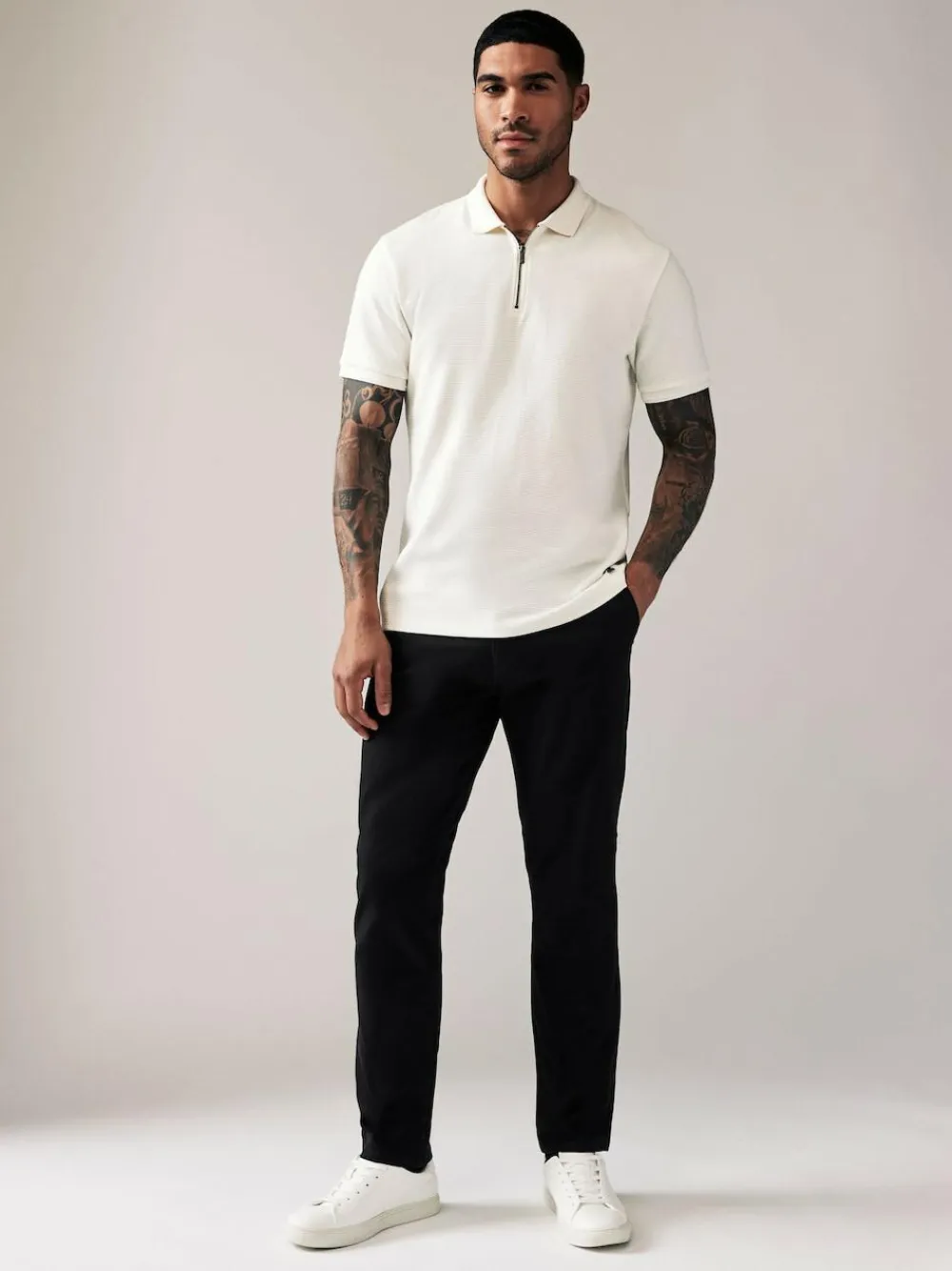 Next Black Slim Fit Stretch Chinos Trousers^ Pants & Chinos|Nightwear