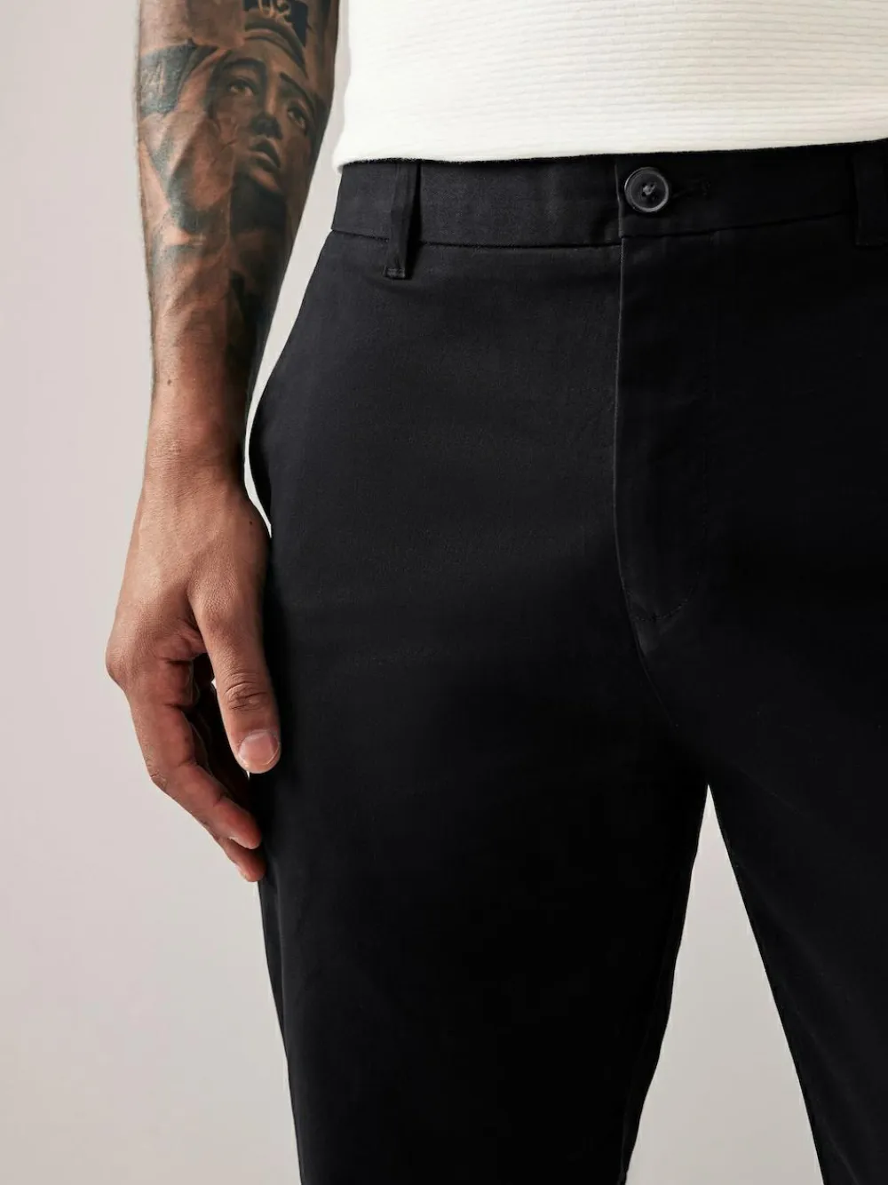 Next Black Slim Fit Stretch Chinos Trousers^ Pants & Chinos|Nightwear