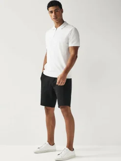 Next Black Slim Fit Stretch Chinos Shorts^ Shorts