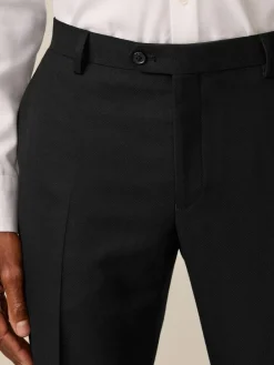 Hot Next Black Slim Fit Textured Suit Trousers