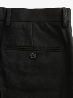 Hot Next Black Slim Fit Textured Suit Trousers