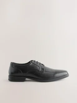 Next Black Slim Panel Leather Shoes